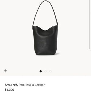 The Row Small N/S Park tote in leather in black. NWT